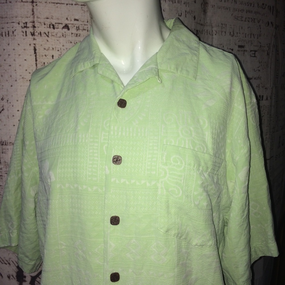 Bermuda Bay M Light Green Hawaiian shirt